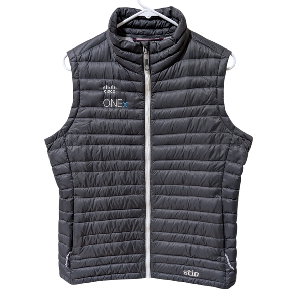 Stio Jackets & Blazers - Stio Pinion Down Vest with Cisco and ONEX logos Women's L - Magnet Gray